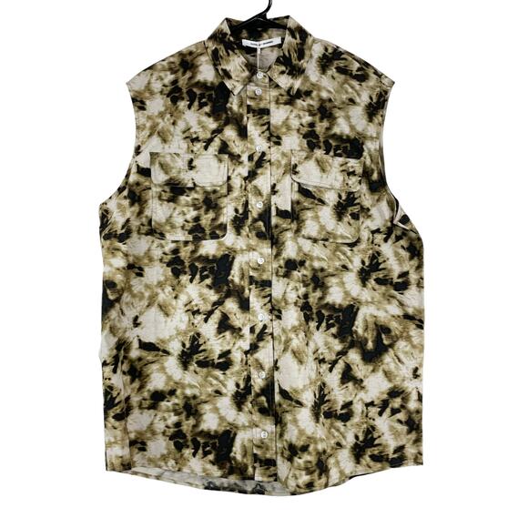 Samsoe Samsoe NWT Tea Shirt Top Camo Clay Size XXS Oversized Button Front Collar - Picture 4 of 14